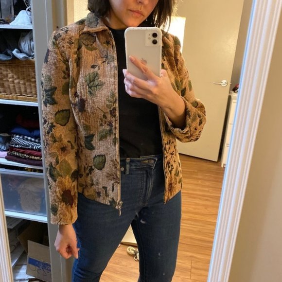 Vintage Tapestry Floral Zip Up Jacket - Picture 6 of 8